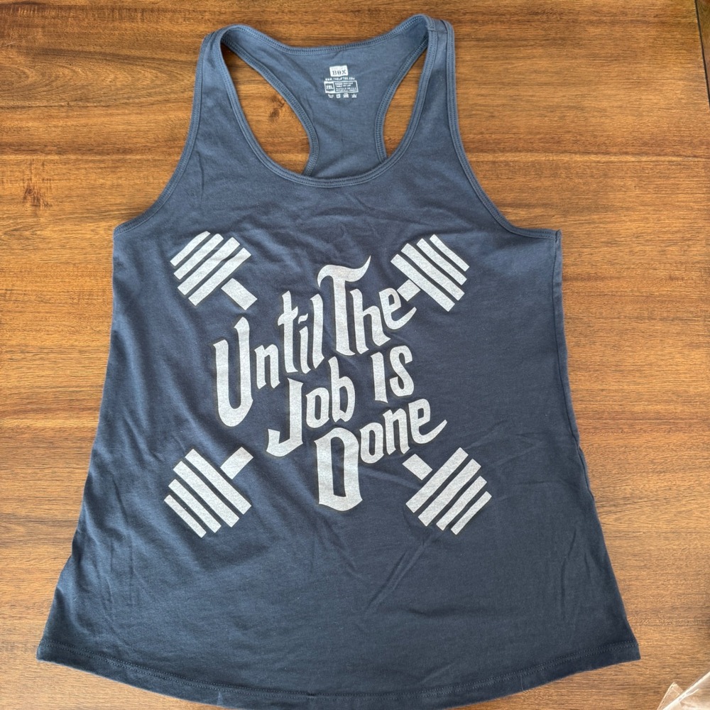 The Lift Box Until The Job Is Done Graphic Racerback Workout Tank Top Mens 2XL